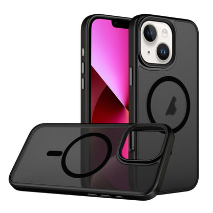 For iPhone 13 Skin Feel Frosted MagSafe Magnetic Phone Case(Transparent Black) by buy2fix