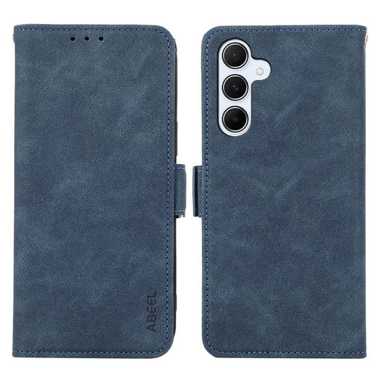 For Samsung Galaxy A17 5G/A18 5G ABEEL Frosted Magnetic RFID Leather Phone Case(Blue)