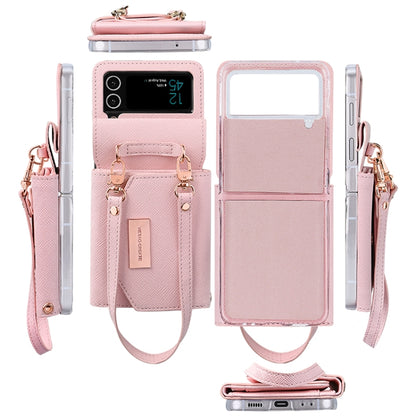 For Samsung Galaxy Z Flip4 VIETAO Portable Wallet Foldable PU Phone Case(Rose Gold) - Galaxy Z Flip4 5G Cases by VIETAO | Online Shopping UK | buy2fix