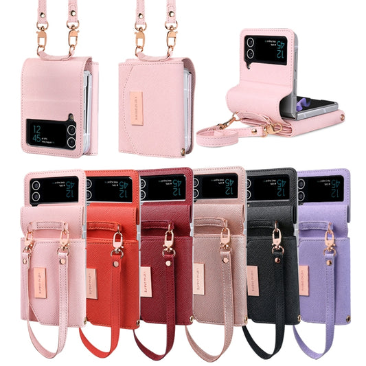 For Samsung Galaxy Z Flip4 VIETAO Portable Wallet Foldable PU Phone Case(Purple) - Galaxy Z Flip4 5G Cases by VIETAO | Online Shopping UK | buy2fix