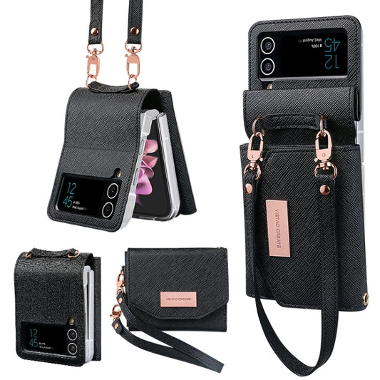 For Samsung Galaxy Z Flip3 5G VIETAO Portable Wallet Foldable PU Phone Case(Black) - Galaxy Phone Cases by VIETAO | Online Shopping UK | buy2fix