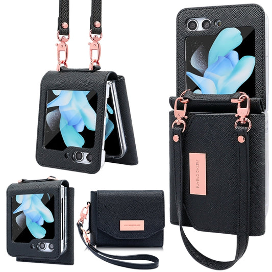 For Samsung Galaxy Z Flip6 / Flip7 FE VIETAO Portable Wallet Foldable PU Phone Case(Black) - Galaxy Z Flip6 5G Cases by VIETAO | Online Shopping UK | buy2fix