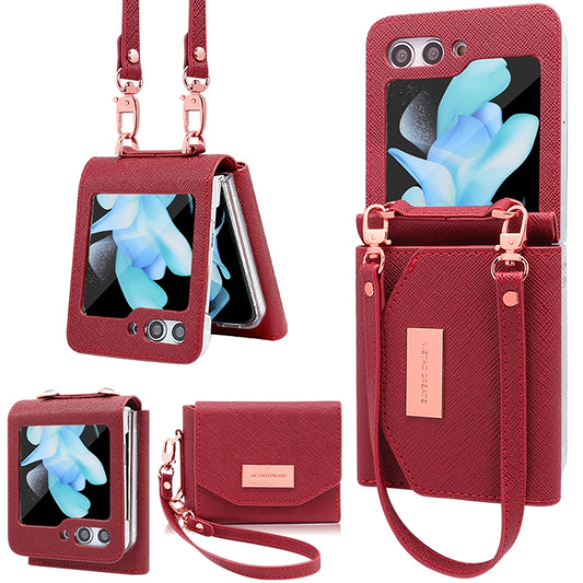 For Samsung Galaxy Z Flip6 / Flip7 FE VIETAO Portable Wallet Foldable PU Phone Case(Red) - Galaxy Z Flip6 5G Cases by VIETAO | Online Shopping UK | buy2fix