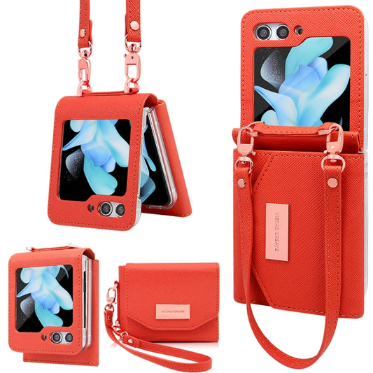 For Samsung Galaxy Z Flip6 VIETAO Portable Wallet Foldable PU Phone Case(Orange) - Galaxy Z Flip6 5G Cases by VIETAO | Online Shopping UK | buy2fix