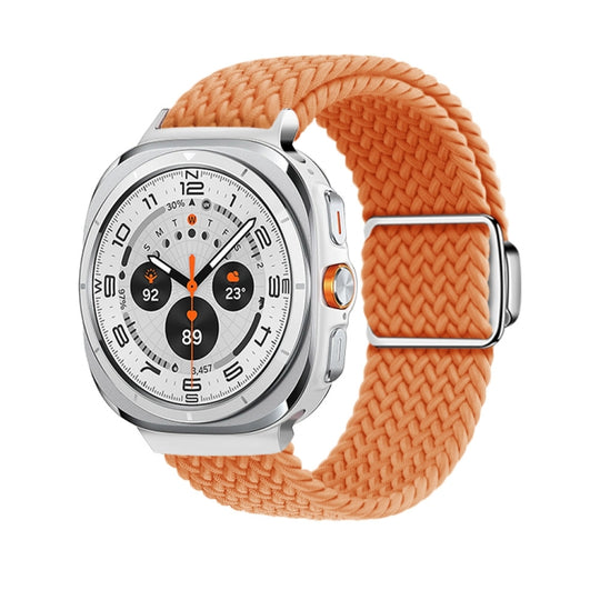 For Galaxy Watch Ultra2 2026 / 2025 / 1 2024 Nylon Loop Magnetic Buckle Watch Band(Orange)