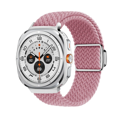 For Samsung Galaxy Watch Ultra 47mm / Ultra 2025 Nylon Loop Magnetic Buckle Watch Band(Pink) - Watch Bands by buy2fix | Online Shopping UK | buy2fix