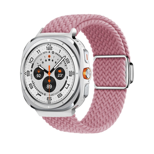 For Samsung Galaxy Watch Ultra 47mm / Ultra 2025 Nylon Loop Magnetic Buckle Watch Band(Pink) - Watch Bands by buy2fix | Online Shopping UK | buy2fix