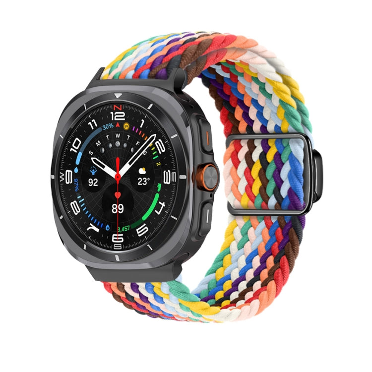 For Samsung Galaxy Watch Ultra 47mm / Ultra 2025 Nylon Loop Magnetic Buckle Watch Band(Official Rainbow) - Watch Bands by buy2fix | Online Shopping UK | buy2fix