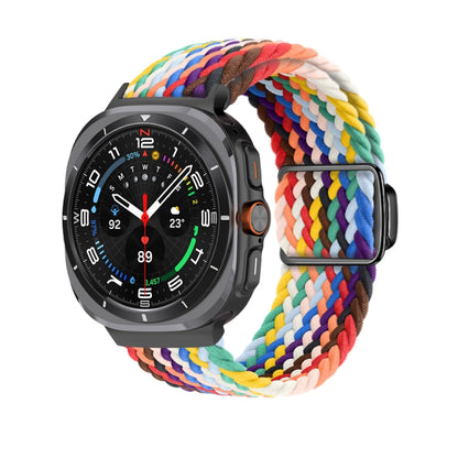 For Samsung Galaxy Watch Ultra 47mm / Ultra 2025 Nylon Loop Magnetic Buckle Watch Band(Official Rainbow) - Watch Bands by buy2fix | Online Shopping UK | buy2fix