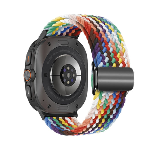 For Samsung Galaxy Watch Ultra 47mm / Ultra 2025 Nylon Loop Magnetic Buckle Watch Band(Official Rainbow) - Watch Bands by buy2fix | Online Shopping UK | buy2fix