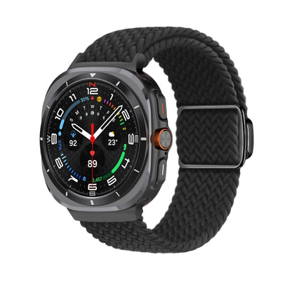 For Samsung Galaxy Watch Ultra 47mm / Ultra 2025 Nylon Loop Magnetic Buckle Watch Band(Black) - Watch Bands by buy2fix | Online Shopping UK | buy2fix