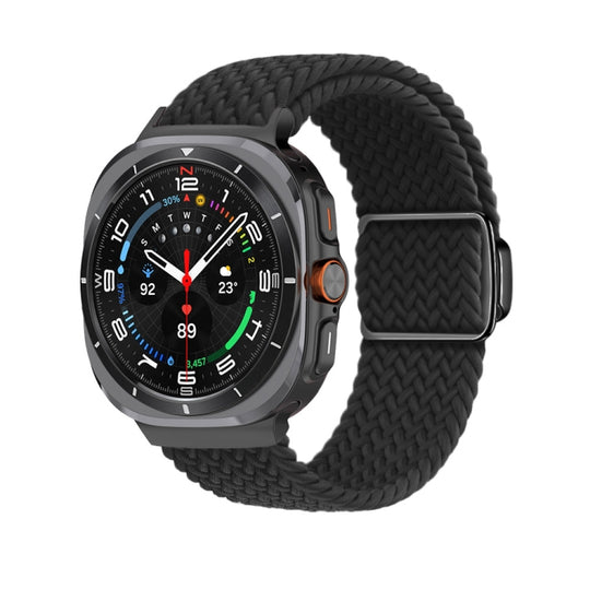 For Galaxy Watch Ultra2 2026 / 2025 / 1 2024 Nylon Loop Magnetic Buckle Watch Band(Black)