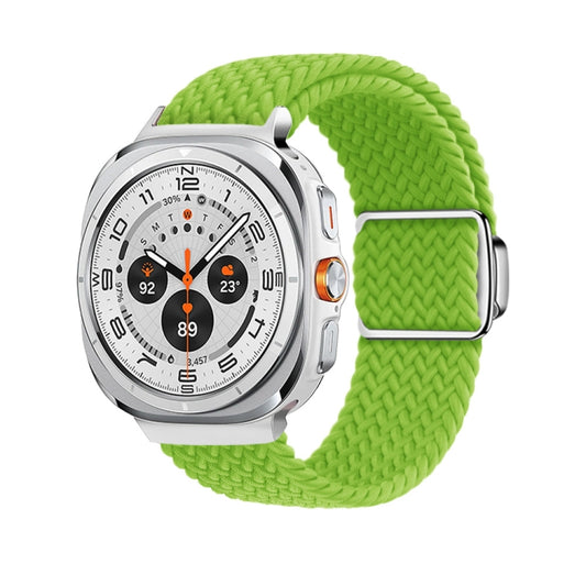 For Samsung Galaxy Watch Ultra 47mm / Ultra 2025 Nylon Loop Magnetic Buckle Watch Band(Yellow Green) - Watch Bands by buy2fix | Online Shopping UK | buy2fix