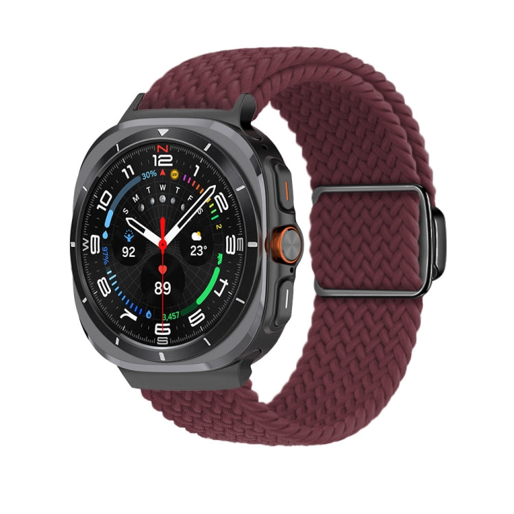 For Samsung Galaxy Watch Ultra 47mm / Ultra 2025 Nylon Loop Magnetic Buckle Watch Band(Wine Red) - Watch Bands by buy2fix | Online Shopping UK | buy2fix