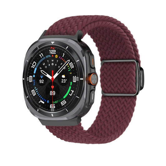 For Samsung Galaxy Watch Ultra 47mm / Ultra 2025 Nylon Loop Magnetic Buckle Watch Band(Wine Red) - Watch Bands by buy2fix | Online Shopping UK | buy2fix