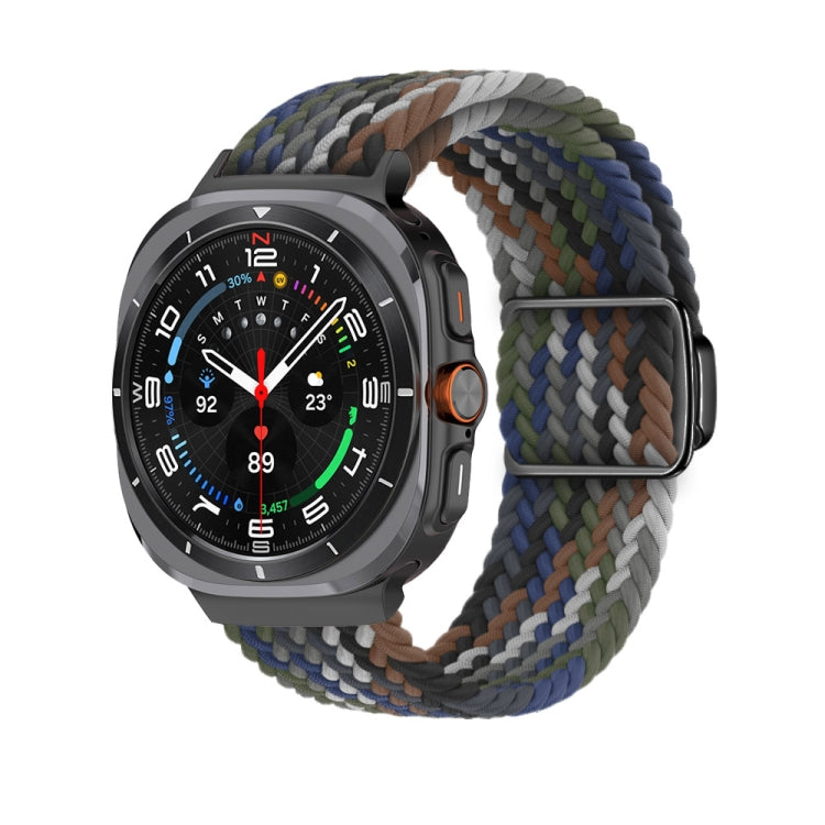 For Samsung Galaxy Watch Ultra 47mm / Ultra 2025 Nylon Loop Magnetic Buckle Watch Band(Denim Rainbow) - Watch Bands by buy2fix | Online Shopping UK | buy2fix