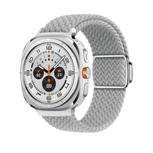 For Samsung Galaxy Watch Ultra 47mm / Ultra 2025 Nylon Loop Magnetic Buckle Watch Band(Light Grey) - Watch Bands by buy2fix | Online Shopping UK | buy2fix