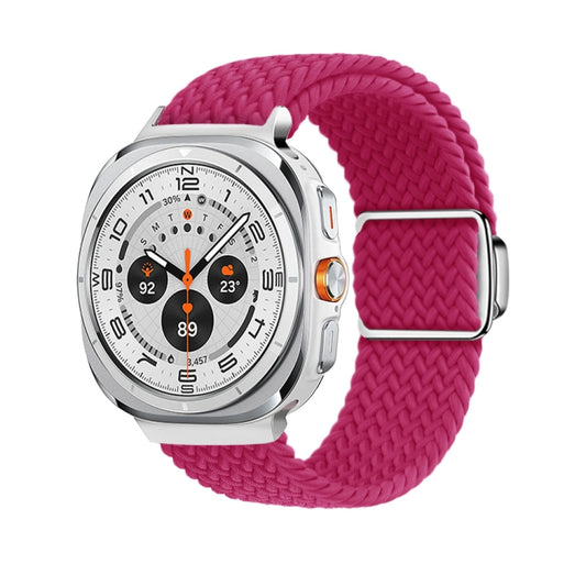 For Samsung Galaxy Watch Ultra 47mm / Ultra 2025 Nylon Loop Magnetic Buckle Watch Band(Raspberry) - Watch Bands by buy2fix | Online Shopping UK | buy2fix