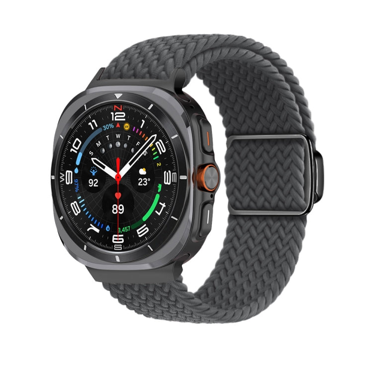 For Samsung Galaxy Watch Ultra 47mm / Ultra 2025 Nylon Loop Magnetic Buckle Watch Band(Space Grey) - Watch Bands by buy2fix | Online Shopping UK | buy2fix