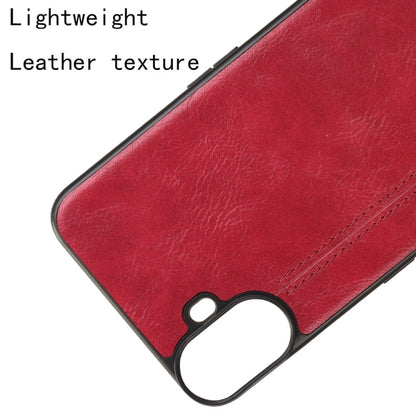 For Nothing CMF Phone 1 Cow Pattern Sewing Card Bag Phone Case(Red) - Nothing Cases by buy2fix | Online Shopping UK | buy2fix