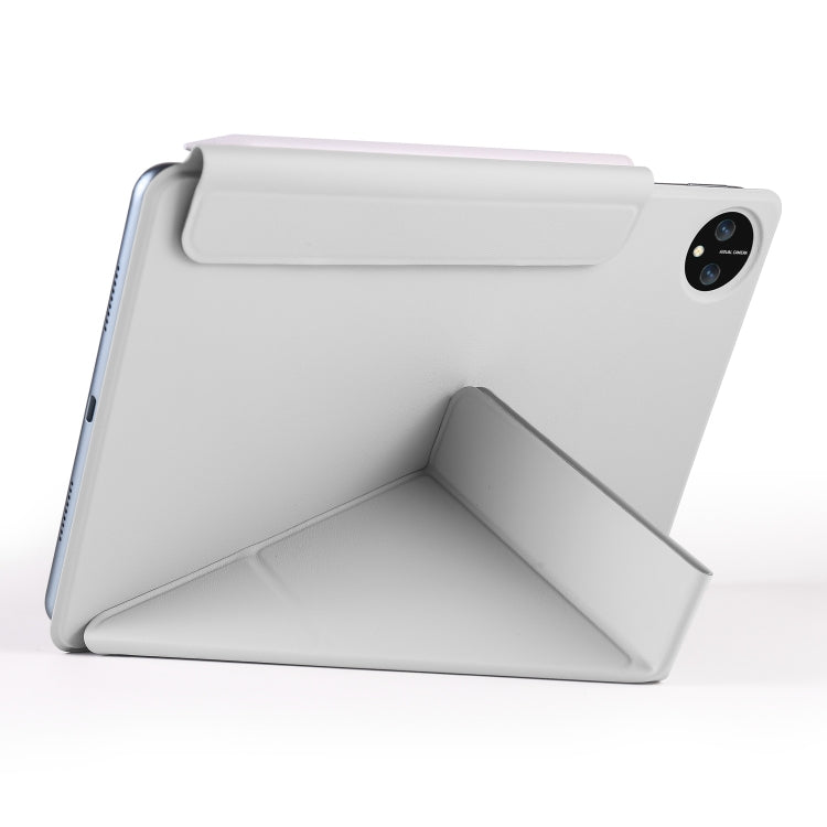 For Honor MagicPad 2 12.3 Fixed Buckle Magnetic Deformation Leather Tablet Case(Grey) - Honor by buy2fix | Online Shopping UK | buy2fix