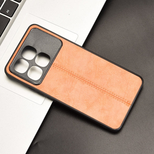 For Redmi K70 Ultra Cow Pattern Sewing Card Bag Phone Case(Orange) - Xiaomi Cases by buy2fix | Online Shopping UK | buy2fix