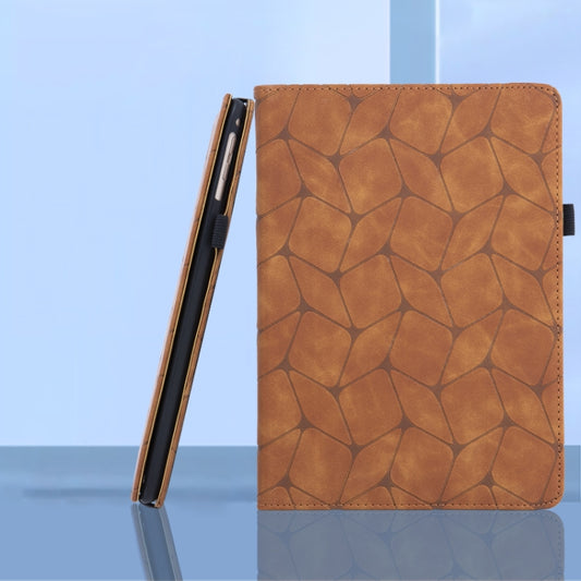 For iPad Pro 11 2022 / 2021 / 2020 Embossed Geometric Leather Smart Tablet Case(Brown) - iPad Pro 11 (2022/2021) Cases by buy2fix | Online Shopping UK | buy2fix
