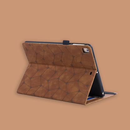 For iPad Pro 11 2022 / 2021 / 2020 Embossed Geometric Leather Smart Tablet Case(Brown) - iPad Pro 11 (2022/2021) Cases by buy2fix | Online Shopping UK | buy2fix