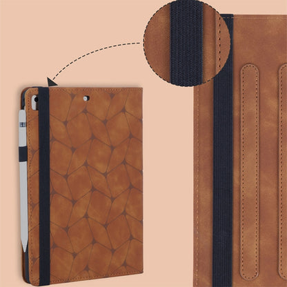 For iPad Pro 11 2022 / 2021 / 2020 Embossed Geometric Leather Smart Tablet Case(Brown) - iPad Pro 11 (2022/2021) Cases by buy2fix | Online Shopping UK | buy2fix