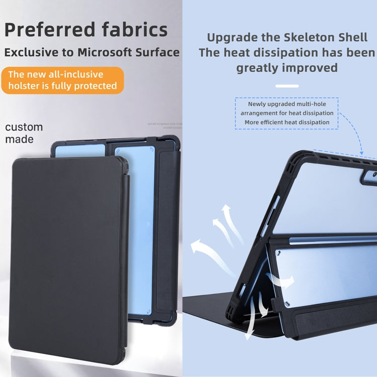 For Microsoft Surface Pro 9 / 10 / 11 Conjoined Acrylic Leather Tablet Case(Black) - Others by buy2fix | Online Shopping UK | buy2fix