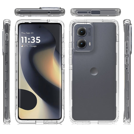 For Motorola Edge 5G 2024 Clear TPU Hybrid PC Shockproof Phone Case(Transparent) by buy2fix