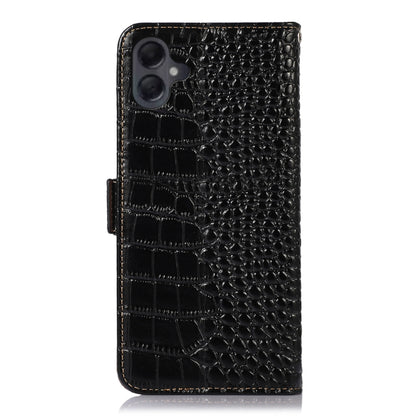 For Samsung Galaxy A06 4G Crocodile Top Layer Cowhide Leather Phone Case(Black) - Galaxy Phone Cases by buy2fix | Online Shopping UK | buy2fix