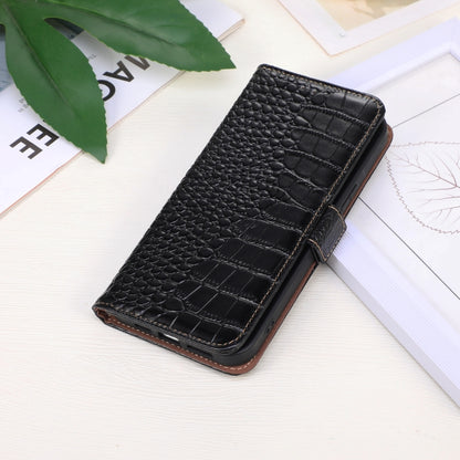 For Samsung Galaxy A36 Crocodile Top Layer Cowhide Leather Phone Case(Black) - Galaxy Phone Cases by buy2fix | Online Shopping UK | buy2fix