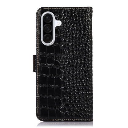 For Samsung Galaxy A26 5G Crocodile Top Layer Cowhide Leather Phone Case(Black) - Galaxy Phone Cases by buy2fix | Online Shopping UK | buy2fix