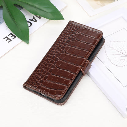 For Samsung Galaxy A56 5G Crocodile Top Layer Cowhide Leather Phone Case(Brown) - Galaxy Phone Cases by buy2fix | Online Shopping UK | buy2fix