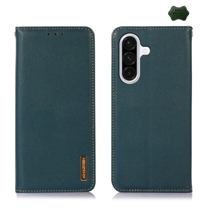 For Samsung Galaxy A26 5G KHAZNEH Nappa Top Layer Cowhide Leather Phone Case(Green) - Galaxy Phone Cases by buy2fix | Online Shopping UK | buy2fix