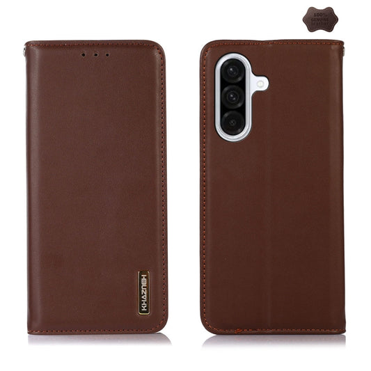 For Samsung Galaxy A26 5G KHAZNEH Nappa Top Layer Cowhide Leather Phone Case(Brown) - Galaxy Phone Cases by buy2fix | Online Shopping UK | buy2fix