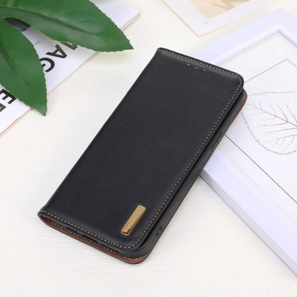 For Samsung Galaxy A56 5G KHAZNEH Nappa Top Layer Cowhide Leather Phone Case(Black) - Galaxy Phone Cases by buy2fix | Online Shopping UK | buy2fix