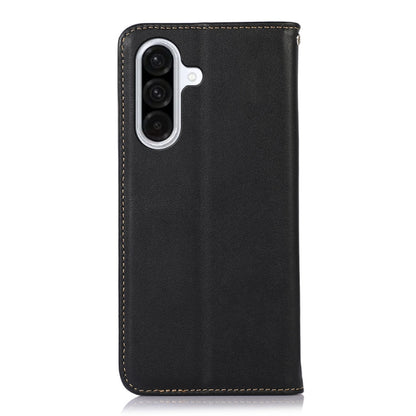 For Samsung Galaxy A56 5G KHAZNEH Nappa Top Layer Cowhide Leather Phone Case(Black) - Galaxy Phone Cases by buy2fix | Online Shopping UK | buy2fix