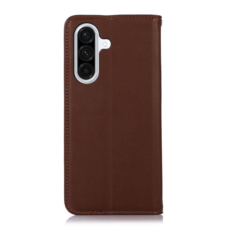 For Samsung Galaxy A56 5G KHAZNEH Nappa Top Layer Cowhide Leather Phone Case(Brown) - Galaxy Phone Cases by buy2fix | Online Shopping UK | buy2fix