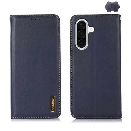 For Samsung Galaxy A57 5G KHAZNEH Nappa Top Layer Cowhide Leather Phone Case(Blue)