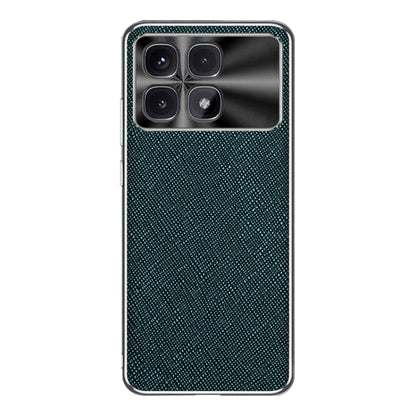 For Redmi K70 Ultra Silver Edge Cross Texture PU Leather Phone Case(Dark Green) - Xiaomi Cases by buy2fix | Online Shopping UK | buy2fix
