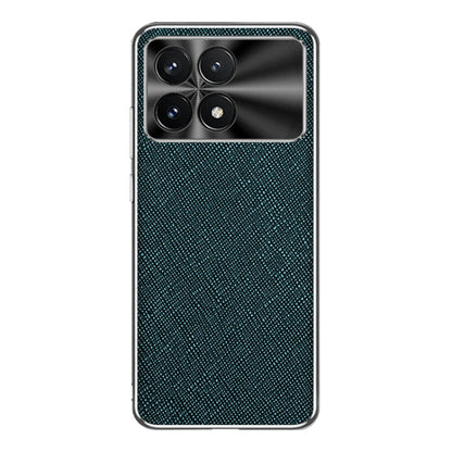 For Redmi K70 Silver Edge Cross Texture PU Leather Phone Case(Dark Green) - Xiaomi Cases by buy2fix | Online Shopping UK | buy2fix