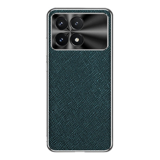 For Redmi K70 Silver Edge Cross Texture PU Leather Phone Case(Dark Green) - Xiaomi Cases by buy2fix | Online Shopping UK | buy2fix