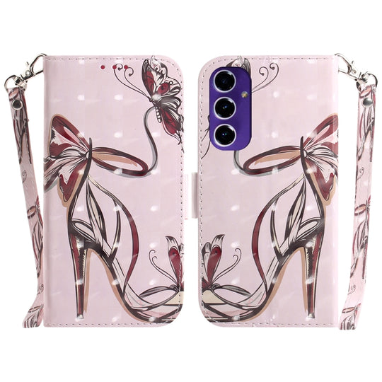 For Galaxy A16 5G 3D Colored Horizontal Flip Leather Phone Case(Butterfly High-heeled)