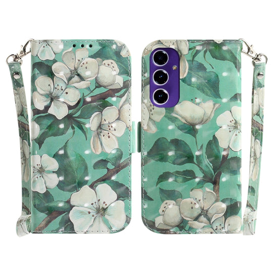 For Galaxy A16 5G 3D Colored Horizontal Flip Leather Phone Case(Watercolor Flower)