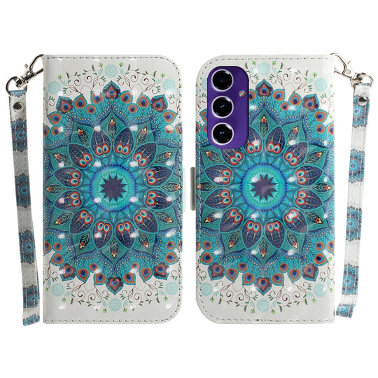 For Galaxy A16 5G 3D Colored Horizontal Flip Leather Phone Case(Peacock Wreath)