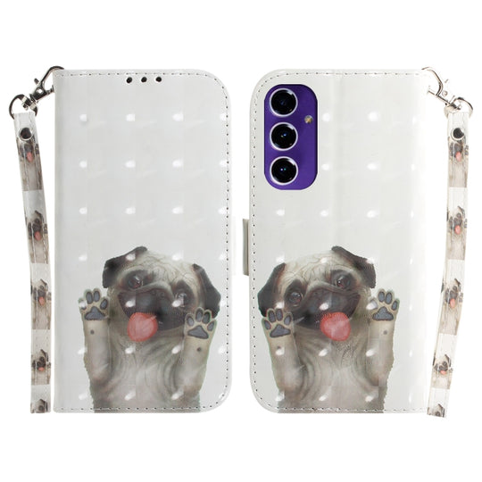 For Galaxy A16 5G 3D Colored Horizontal Flip Leather Phone Case(Pug)