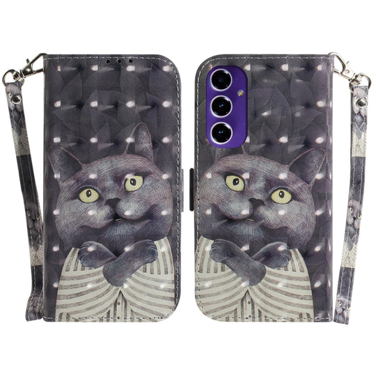 For Galaxy A16 5G 3D Colored Horizontal Flip Leather Phone Case(Hug Cat)