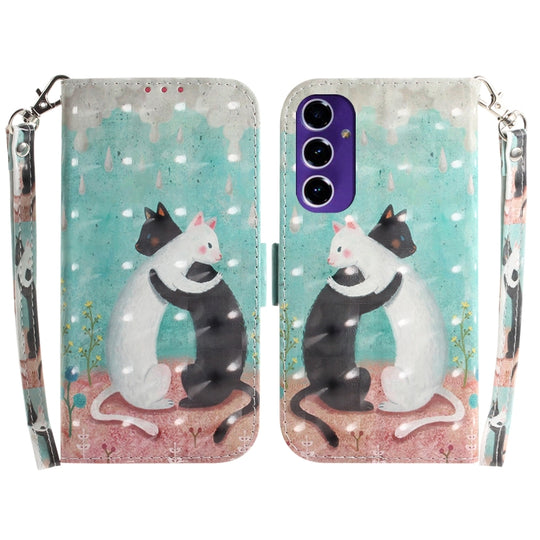 For Galaxy A16 5G 3D Colored Horizontal Flip Leather Phone Case(Black White Cat)